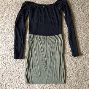 Black and green dress